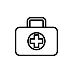 Obraz premium Hospital First Aid Kit Icon Symbol for Medical Emergency Assistance