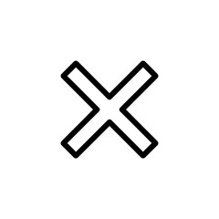 Obraz premium Minimalist Abstract Symbol with Bold Black Lines on Clean White Background