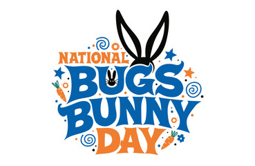 Obraz premium Bugs Bunny Character Style Vector Illustration, National Cartoon Day Concept