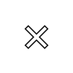 Obraz premium Minimalist Black and White Geometric Cross Symbol for Modern Design