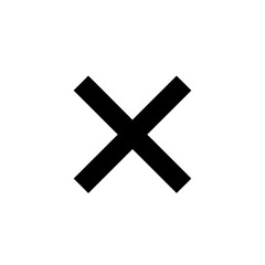 Obraz premium Minimalist Black Cross Symbol on White Background for Design and Graphics