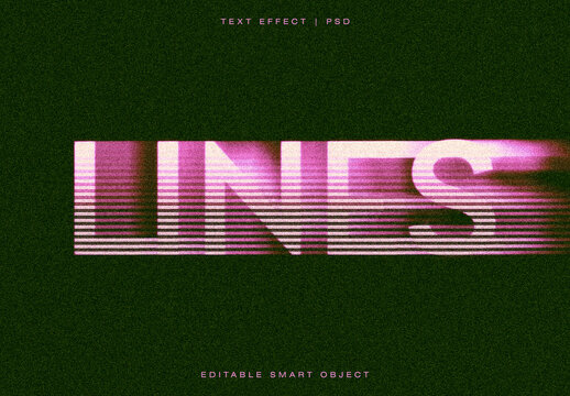 Lines Distorted Text Effect