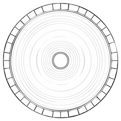 Fototapeta premium Minimalist Geometric Target Design with Rippling Concentric Circles and Square Outer Frame