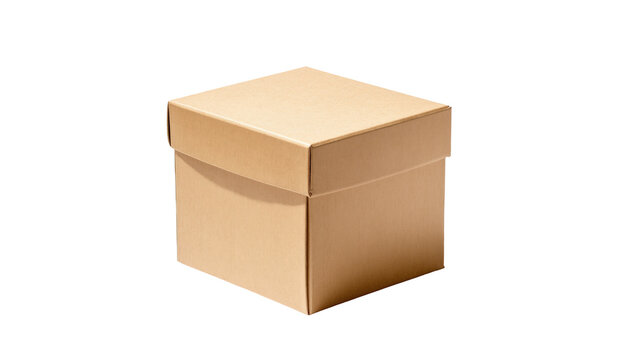 Generic brown corrugated cardboard box with lid for packaging, shipping, or a gift
