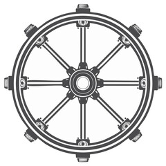 Naklejka premium Vector illustration of a ship's wheel nautical equipment