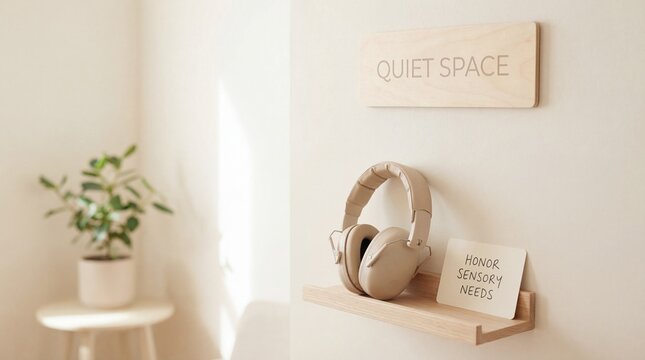 Minimal Calm Scene: Quiet Space Headphones
