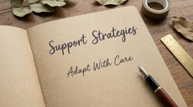Support Strategies Written Notes with Pen and Leaves