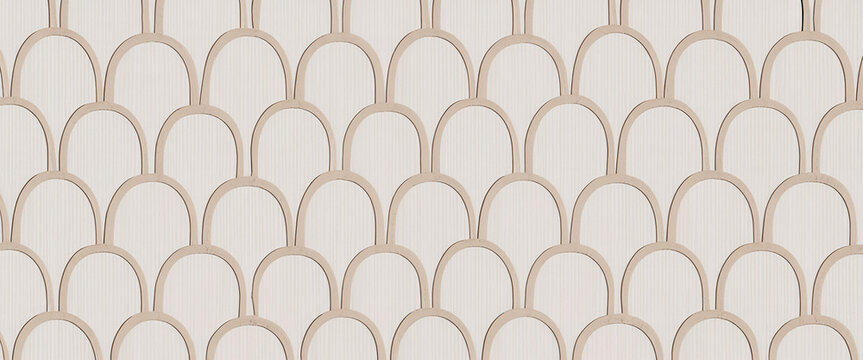 Seamless beige scallop shell pattern