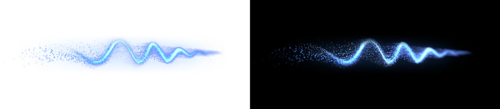 Electric Blue Sound Wave isolated on transparent background for audio visual effects