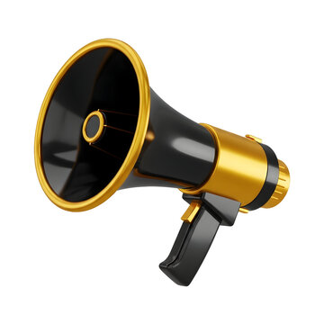 A black and gold megaphone