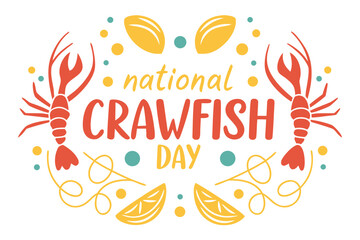 Obraz premium NATIONAL CRAWFISH DAY vector illustration isolated on white background