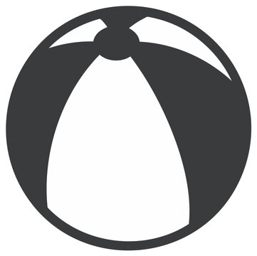Monochrome beach ball graphic representing summer vacation fun and active play