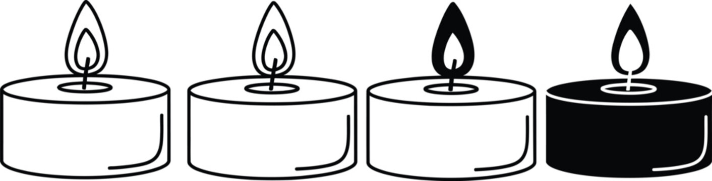 Four candles with three lit and one unlit