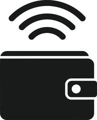 Fototapeta premium Contactless payment with a wallet and wireless signal icon illustration
