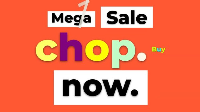 Dynamic Mega Sale Motion Graphic with colorful typography and promotional call to action