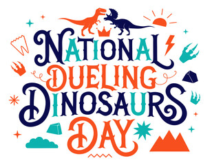 Dinosaur Battle Vector Illustration, Prehistoric Combat Concept for National Dueling Dinosaurs Day © tanvir