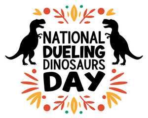 Dinosaur Battle Vector Illustration, Prehistoric Combat Concept for National Dueling Dinosaurs Day © tanvir