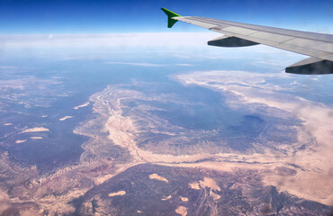 Fototapeta premium The view from an plane of drying river beds