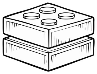 Obraz premium Illustration of two stacked toy building blocks