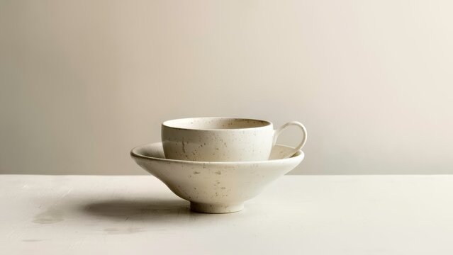 Close up of Still Life of Ceramic Bowl and Utensils