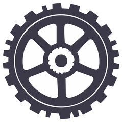 Obraz premium Mechanical cogwheel with inner gear element isolated on white