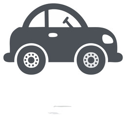 Fototapeta premium Simple Cartoon Car Icon Vector Illustration