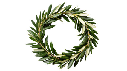 Elegant olive wreath featuring fresh green leaves, a timeless symbol of peace and triumph. © Trym
