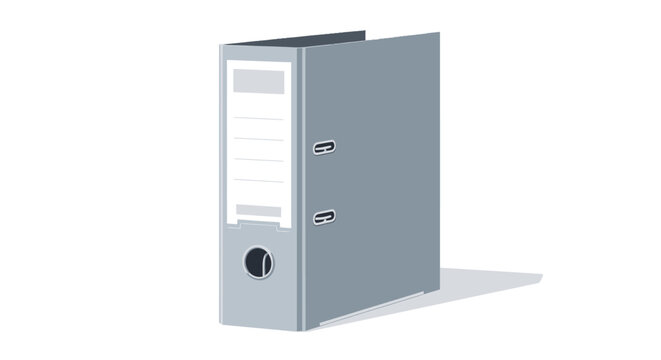 Gray Office Ring Binder with Label Holder.