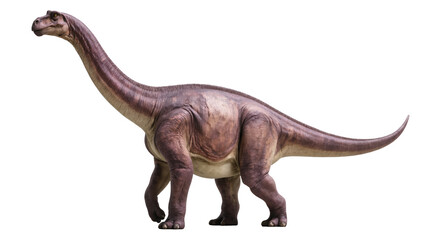 Majestic long-necked sauropod dinosaur walking, prehistoric giant with textured skin © Trym