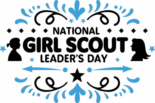 NATIONAL GIRL SCOUT LEADER'S DAY vector illustration isolated on white background