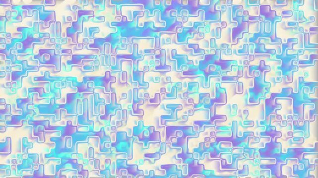 Abstract geometric glass blocks seamless loop background. Suited to data, technology themes. Y2K retrofuturistic Year 2000's color palette.