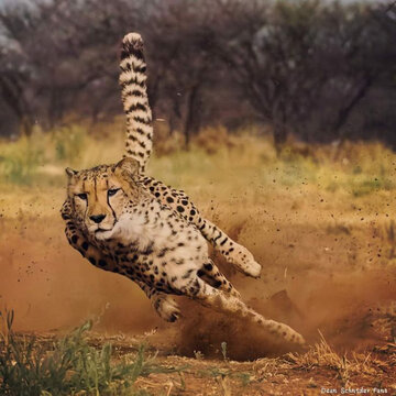 Cheetah runing, Masai mara park, Africa 