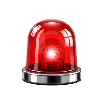 Realistic Red Emergency Siren Flashing Light for Police Fire and Security Warning Systems