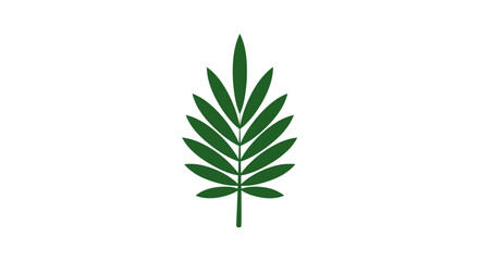 Obraz premium Minimalist Green Leaf Illustration Against White Background for Nature-Themed Designs