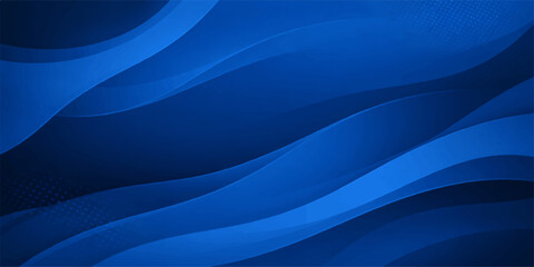Obraz premium Abstract background featuring smooth flowing blue waves with subtle dotted halftone patterns