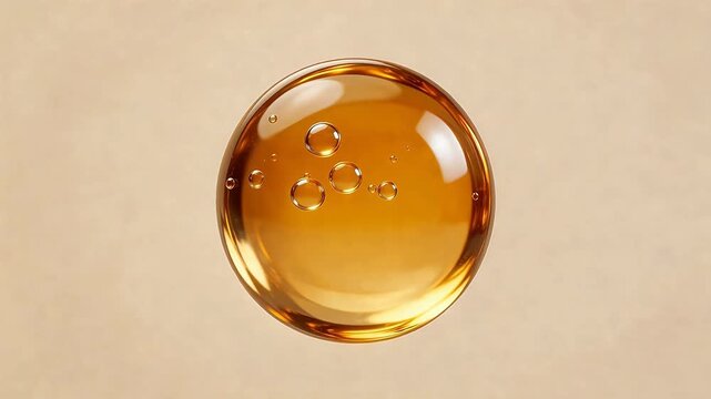 Golden liquid bubble with internal bubbles