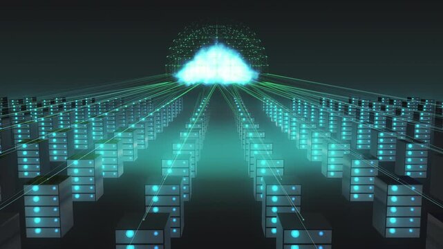Cloud computing technology and online data transferring concept 