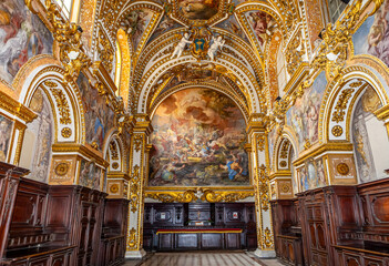 Fototapeta premium Interiors of san Paolo Maggiore church, Naples, Italy