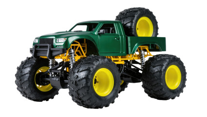 Green remote control monster truck model with massive wheels and rugged off-road chassis © Radovan