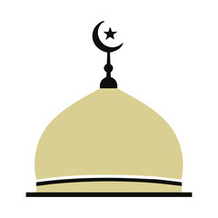 Fototapeta premium Minimalist flat vector of a mosque dome, white background, no shadows, perfect for web, apps, and stock illustrations.