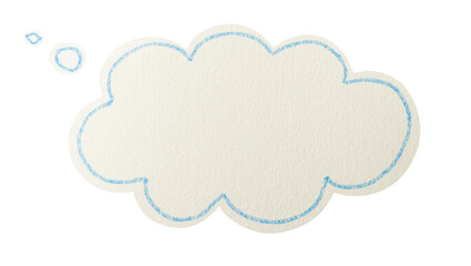 Creative hand drawn textured cloud shape for thoughts and messages with decorative outline © Trym