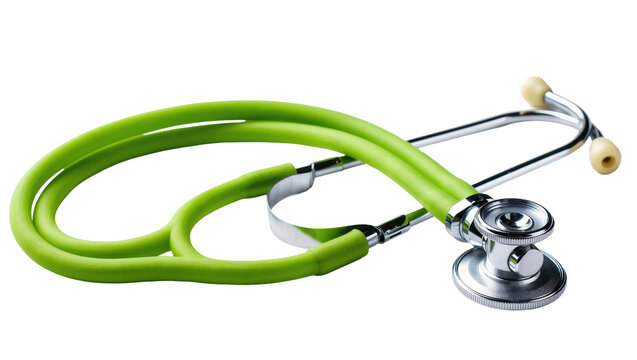 Modern green stethoscope a vital tool for medical examinations and healthcare diagnostics