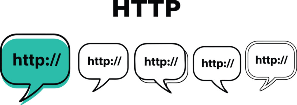 Http protocol communication concept with speech bubbles