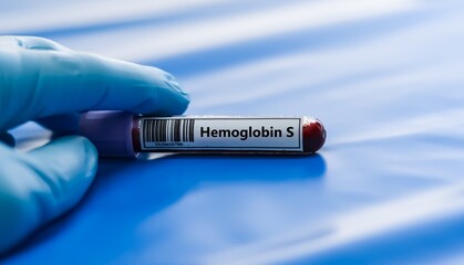 Obraz premium Blood sample tube for hemoglobin S test analysis.