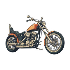 Fototapeta premium Classic Chopper Motorcycle Illustration