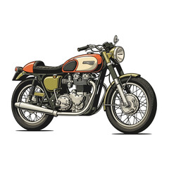 Fototapeta premium Retro cafe racer motorcycle illustration