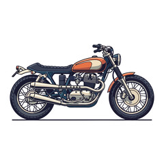 Obraz premium Retro Cafe Racer Motorcycle Illustration