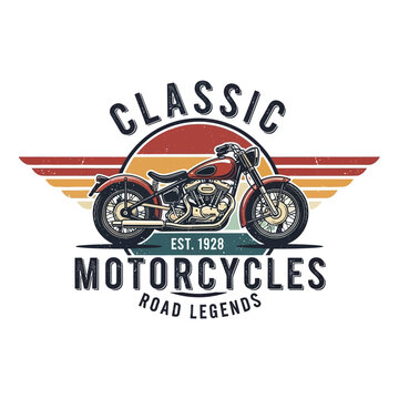 Vintage Motorcycle Emblem with Wings and Text