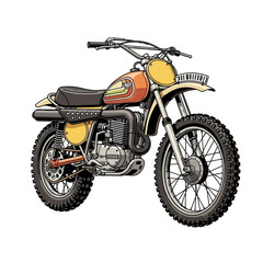 Obraz premium Vintage off-road motorcycle illustration