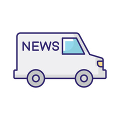 Fototapeta premium News Van Vector icon which can easily modify or edit